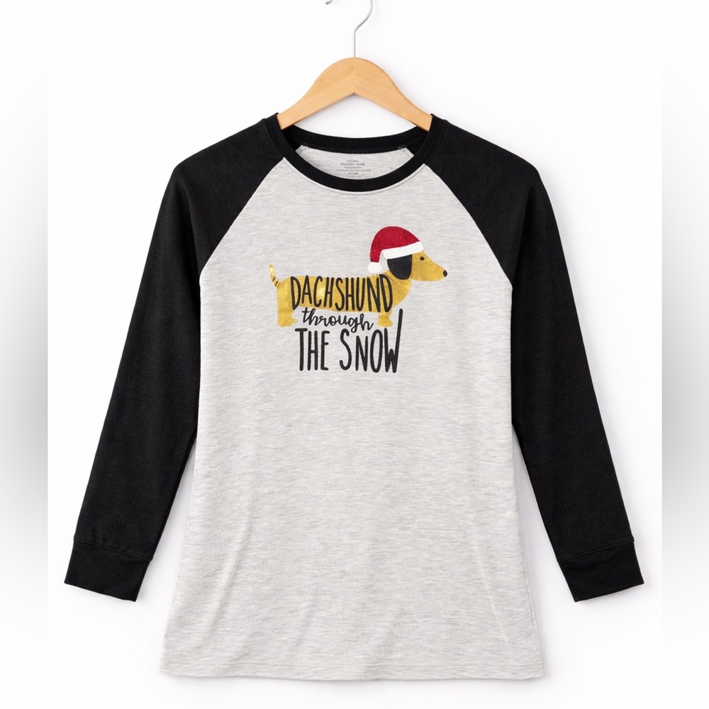 Dachshund Christmas Raglan Tee